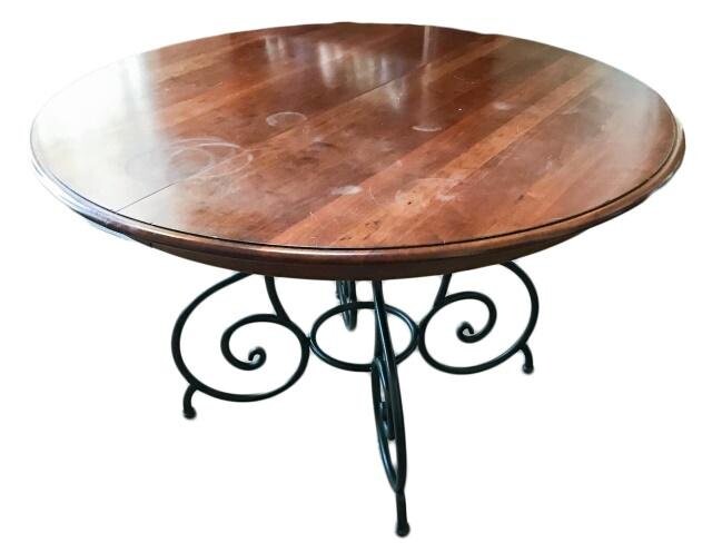 French Provencial Wrought Iron Base Kitchen Table