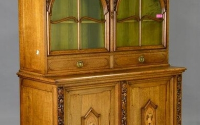 French Style Carved Oak Cupboard