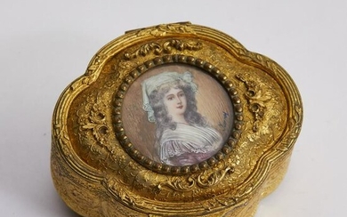 French dresser box w/ signed miniature portrait