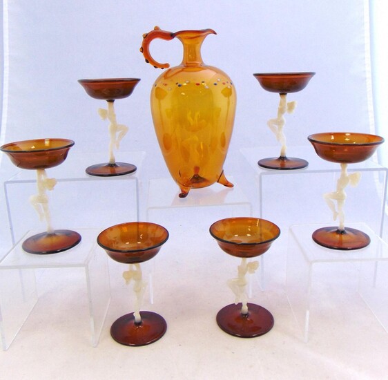 Fritz Lampi Bimini glass decanter set