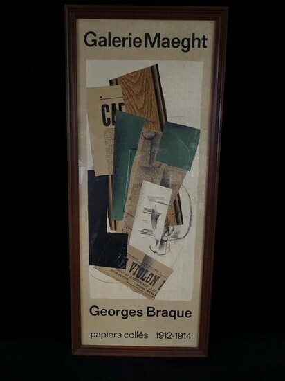 GALERIE MAEGHT GEORGE BRAQUE 1963 LITHOGRAPH POSTER 32.5" X 13" IMAGE
