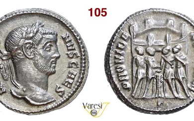 GALERIO, Cesare (293-305) Argenteo D/ Testa laureata R/ I tetrarchi...