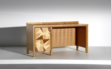 GIO PONTI in the style of. Desk with decoration by Gio