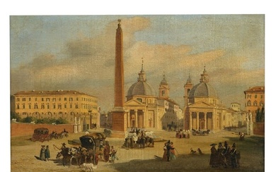 GIUSEPPE CANELLA (Verona, 1788 - Firenze, 1847) Piazza del popolo 1831