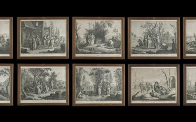 GIUSEPPE ZOCCHI Group of ten engravings depicting the