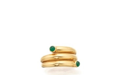 GOLD AND EMERALD 'DOUBLE COIL' RING, SCHLUMBERGER FOR TIFFANY & CO.