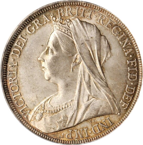 GREAT BRITAIN. Crown, 1894 Year LVIII. London Mint. Victoria. PCGS MS-64 Gold Shield.