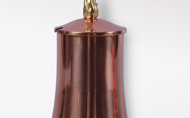 GUNNAR ANDER. Jar with lid, copper/brass, Ystad metal.