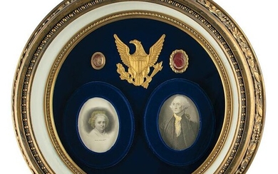 George Washington and Martha Washington Hair Display