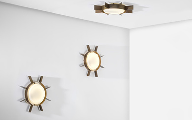 Gio Ponti, Set of three 'Sole' ceiling or wall lights, from Istituto Gallini, Voghera
