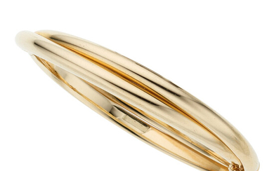 Gold Bracelet The 14k gold twisted hinged bangle weighs...