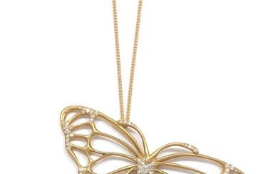 Gold and Diamond Butterfly Pendant-Necklace, Tiffany & Co., Angela Cummings