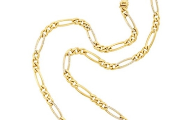 Gold and Diamond Figaro Link Chain Necklace, Chaumet, Paris