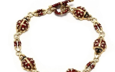 Gold and Enamel Ladybug Bracelet, Hidalgo
