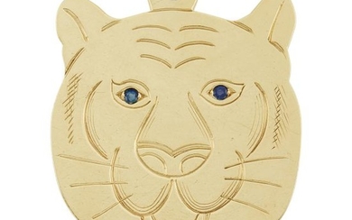 Gold and Sapphire Panther Pendant, Cartier