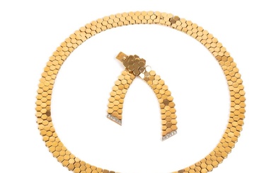 Gold and diamonds convertible necklace