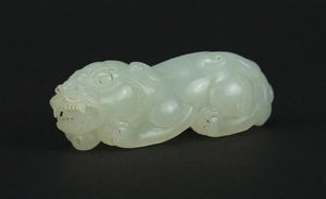 Good Chinese pale celadon jade carving of a Foo Dog, 5.5cm i...