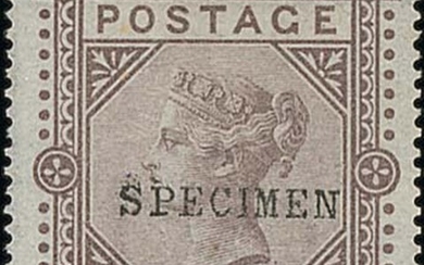 Great Britain 1867-83 Watermark Maltese Cross £1 brown-lilac, AF, overprinted 'specimen' (type...