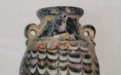 Greco-Phoenician vitrea paste Vitreal paste aríbalo - 8×3.8×5.5 cm - (1)