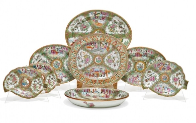 Group of eight Famille Rose serving dishes China, second half of 19th Century