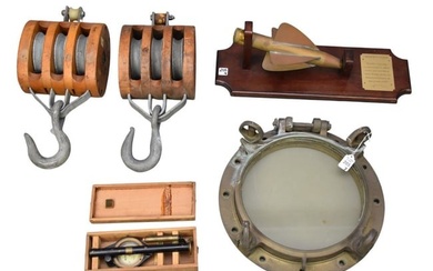 Grouping of Vintage Nautical Maritime Items - Comprising: A) Cherub Rotator, Thomas Walker & Sons