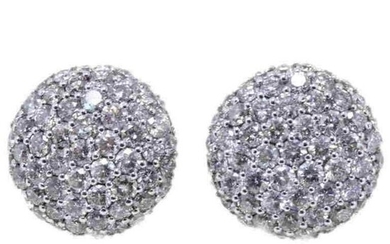 Handcrafted Stud Earrings 8.16 ct White Diamonds, 18K
