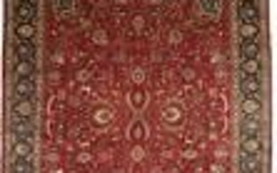 Handmade Semi Antique Red 115X14 Floral Pictorial Oriental Rug Oversized Carpet