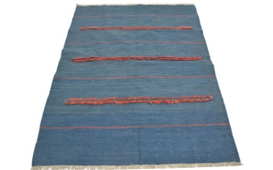 Handwoven Ghashgai Kilim Wool New Blue - Carpet - 170 cm - 130 cm