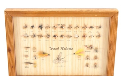 Hank Roberts Wet and Dry Flies Framed Fishing Lure Collection
