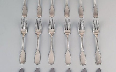 Hans Hansen silver cutlery Susanne in sterling silver. Complete silver lunch service for six people.