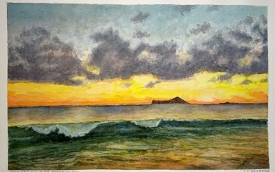 Hawaii Painting Rabbit Island Oahu by L. Segedin #145