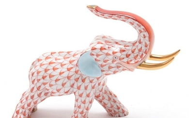 Herend "Elephant" Fishnet Porcelain Figure
