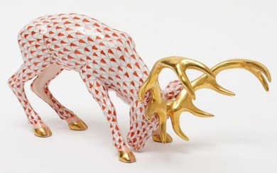 Herend "Reindeer" Fishnet Porcelain Figure