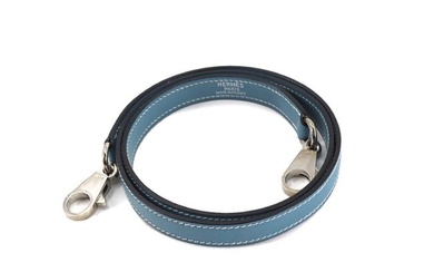 Hermes HERMES Kelly Bolide Shoulder Strap Vogue River Leather Blue Jean Silver Hardware strap