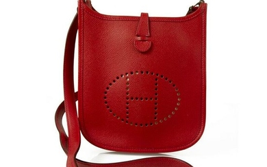 Hermes Mini Evelyne TPM Red Epsom Messenger bag with