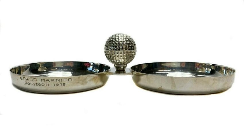 Hermes Silver Plate Golf Ball Ornament Desk Ornament