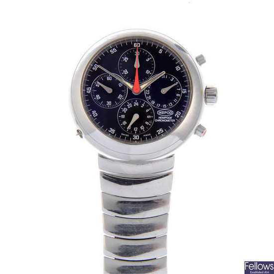IKEPOD - a gentleman's stainless steel Hemipode chronograph bracelet watch.