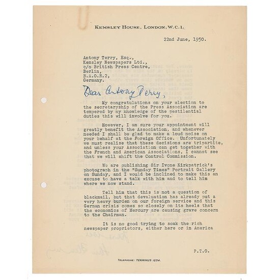 Ian Fleming Typed Letter Signed
