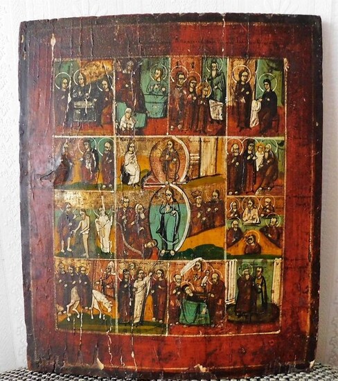 Icon, Holiday icon - Wood - 18th century