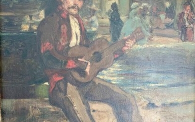 In the circle of /follower of Narcisse De la Peña 1807 - 1876 - A Spanish Guitarist