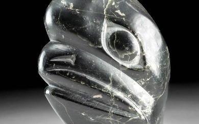 Inuit Soapstone Carving Abstract Head w/ Syllabics