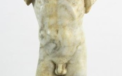 Italian Carved Carrara Marble Torso of a Man