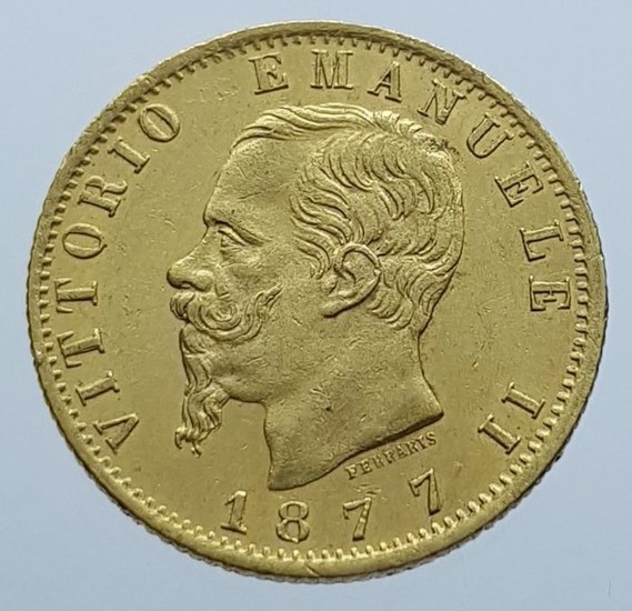 Italy - 20 Lire 1877-M Vittorio Emanuele II - Gold