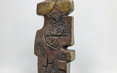 JIM BASS 3/7 Signed Abstract Cubist Bronze Sculpture.