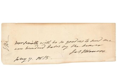 James Monroe Autograph Document Signed