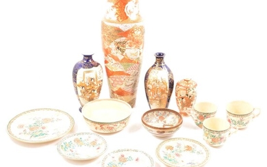 Japanese porcelain vase, and a small collection of Satsuma ware.
