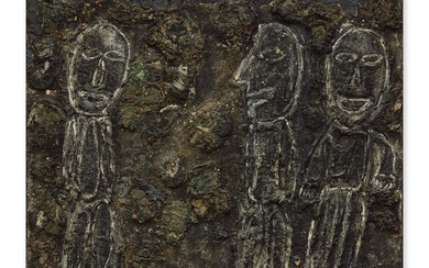 Jean Dubuffet Scène dans un paysage de rochers, ou Trois malandrins dans les rochers