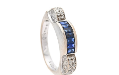 Jewellery Ring RING, 18K white gold, sapphires, brilliant cut diamon...