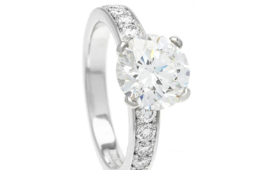 Jewellery Ring RING, platinum, brilliant cut diamond 2,06 ct, TW(G)/VS...