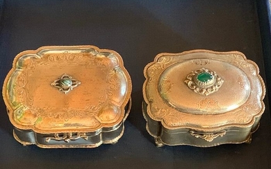Jewellery box (2) - .800 silver - Italy - Mid 20th century